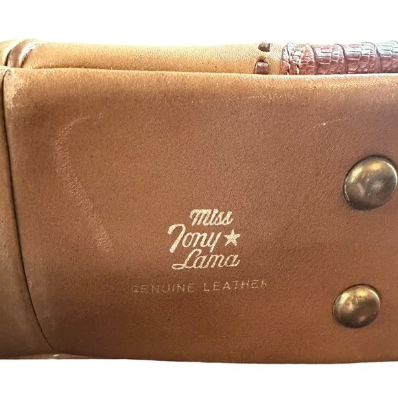 MISS TONY LAMA Genuine Leather Shoulder Bag / Boho Artisan Purse - Picture 8 of 10